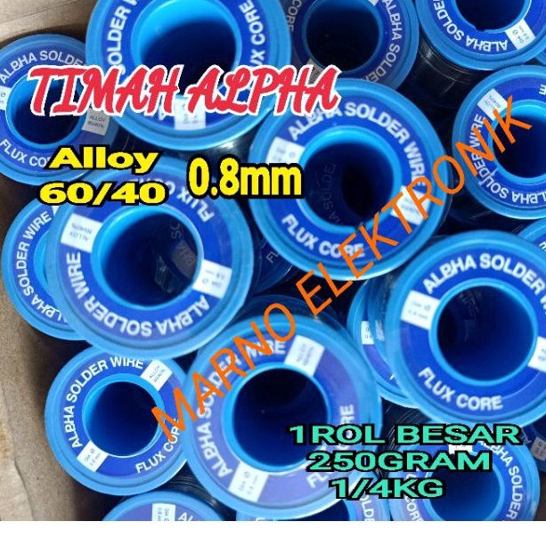 TIMAH SOLDER ALPHA ROL BESAR 250G 1/4KG TENOL SOLDER WIRE ALPA 250GRAM 0.8MM