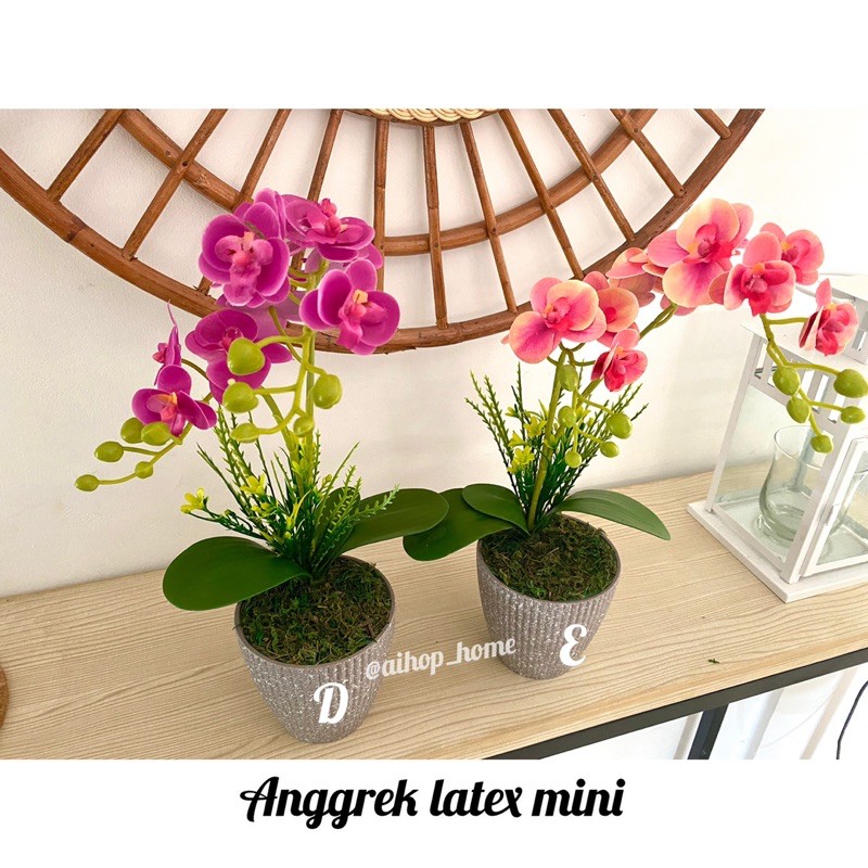 Anggrek Latex Mini/Anggrek Artificial/Dekorasi Rumah/bunga meja