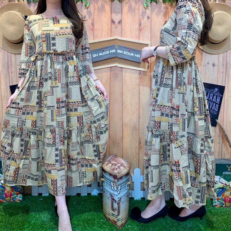 Y24K LONG DRESS TRIBAL AMOR RUFFLE 3011-22 IME