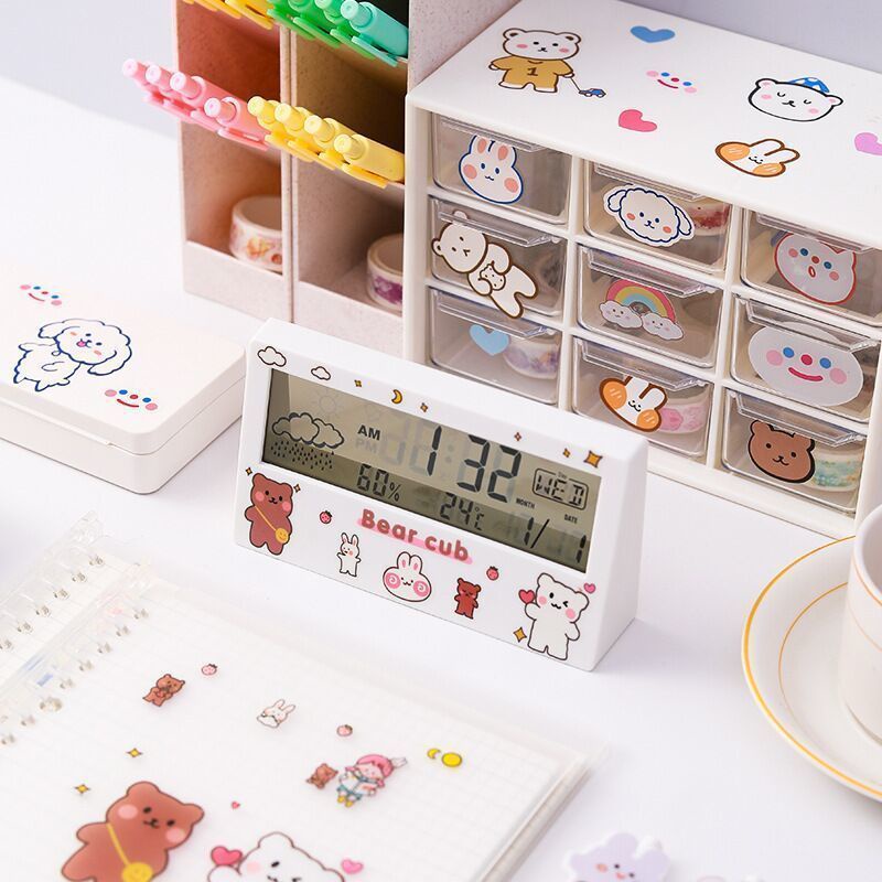 Creative Simple Multifunctional Electronic Alarm Weather Digital Clock With Light