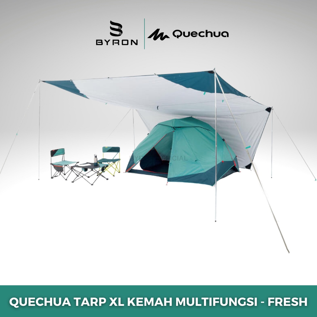 QUECHUA Tenda Terpal Kemah Camping Multifungsi SPF 50+ Tahan Air dan Angin - XL