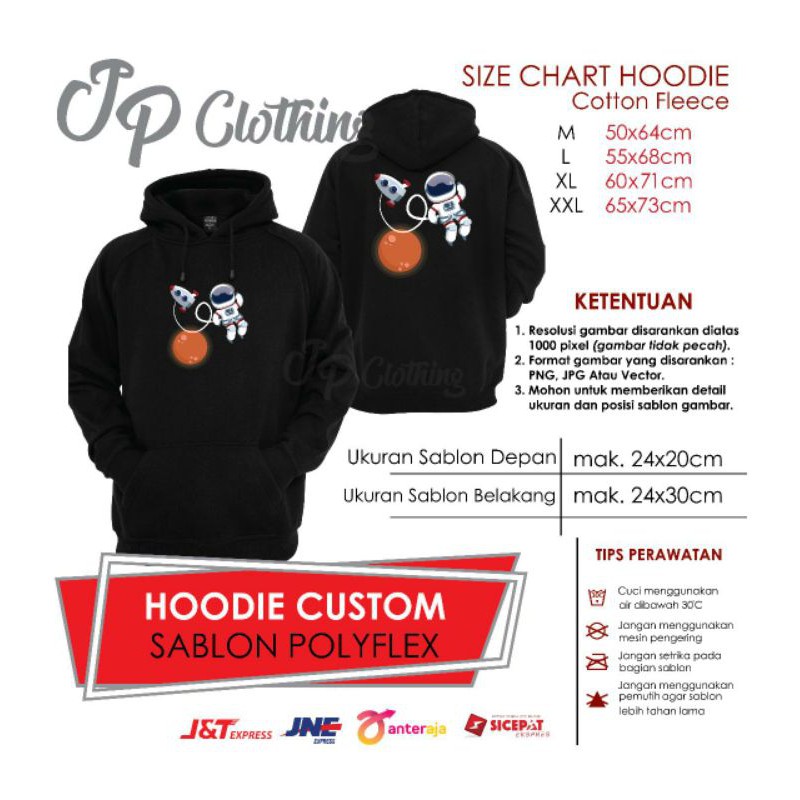 HOODIE CUSTOM KATA  TULISAN LOGO  SABLON  POLYFLEX KOREA 