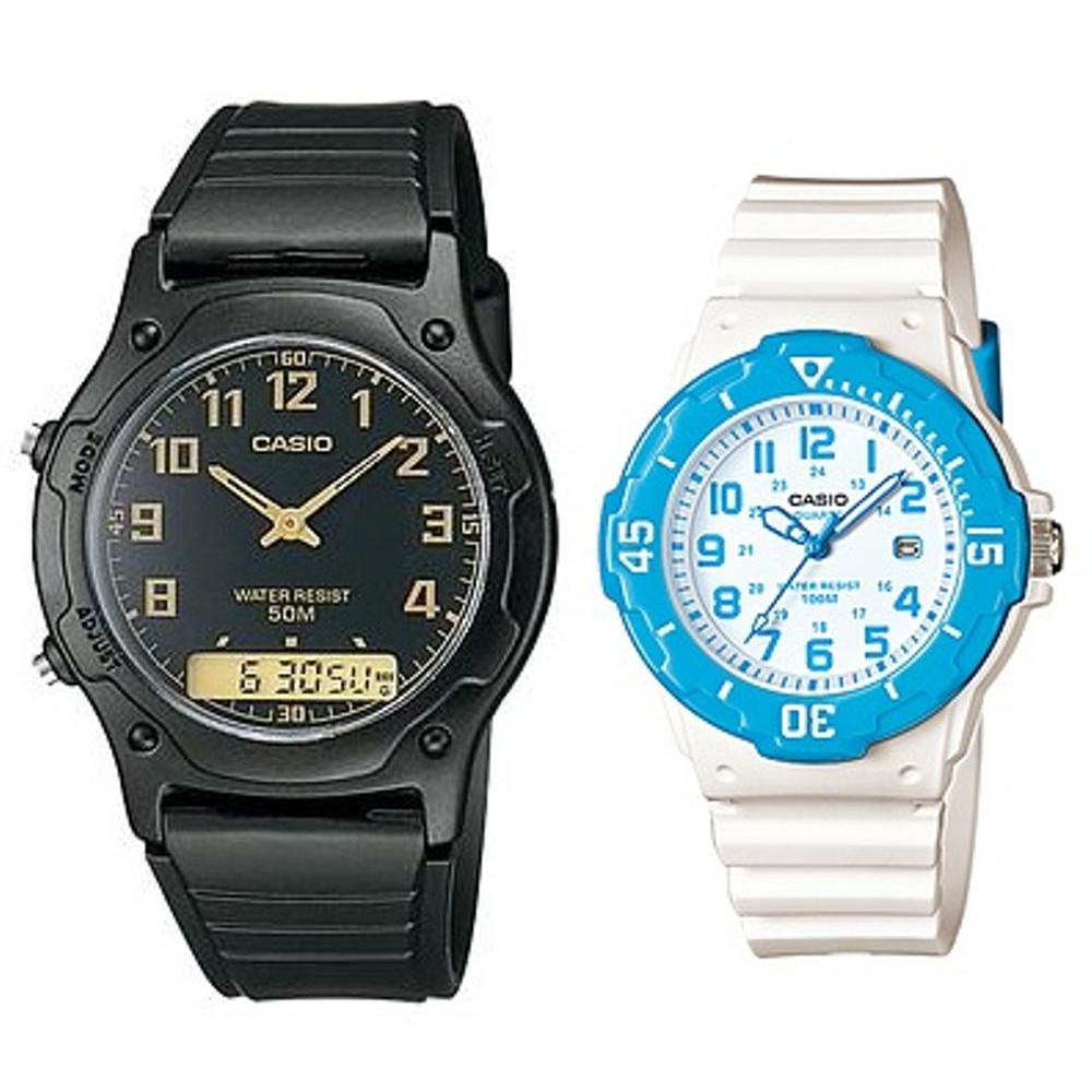 Jam Tangan Casio Original Couple Pria Wanita AW 49H 1B LRW 200H 2B Harga Sepasang