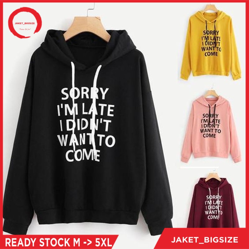 JAKET HOODIE BIG SIZE SORRY CUSTOM WARNA UKURAN ALLSIZE JUMBO BIG SIZE XXL XXXL XXXXL XXXXXL