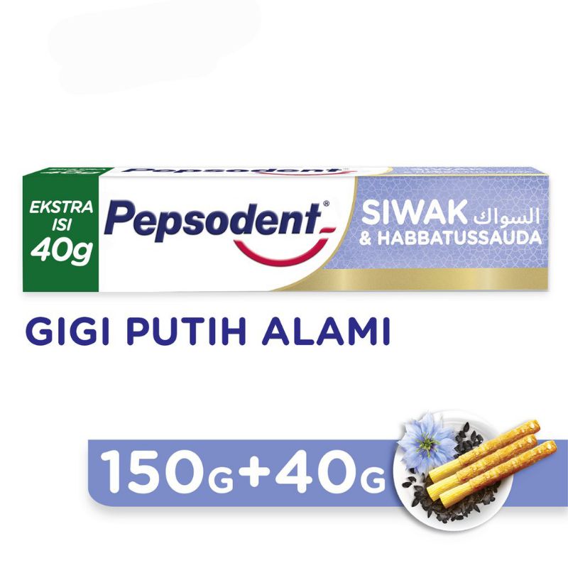 Pepsodent Complete 8 Siwak &amp; Habbatussauda 150 + 40gr