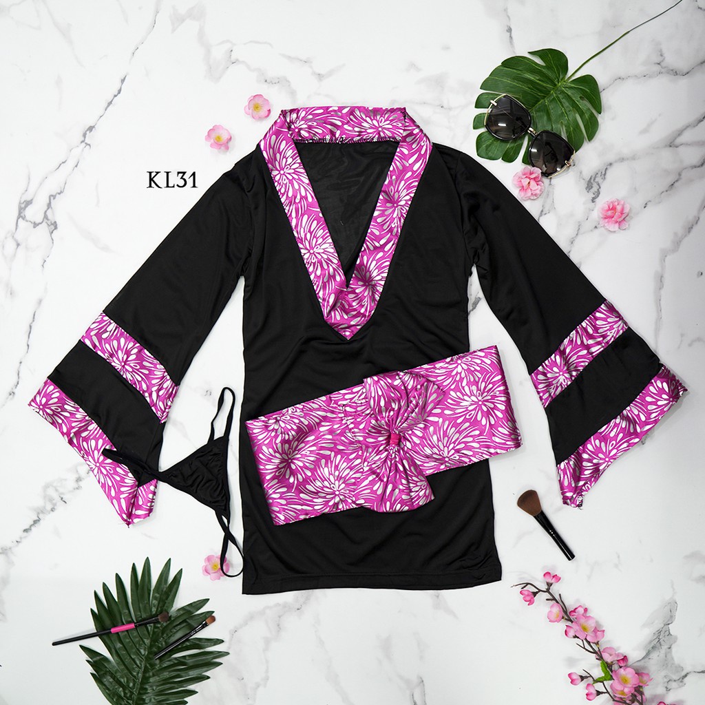 [PALING LARIS] SET SEXY DRESS KIMONO LINGERIE SEKSI JEPANG DEWASA MOTIF WANITA KL31