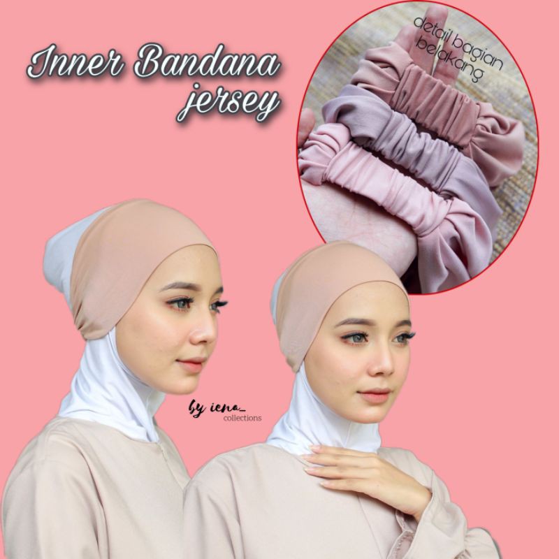 Inner bandana jersey premium grade A anti pusing daleman hijab ciput spandek bando raiqa bando karet