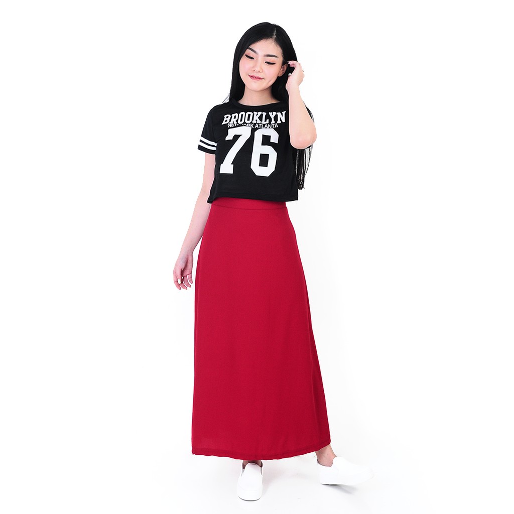 Rok Midi A-Line Wanita Dewasa Model Terbaru - XSHOP Roro