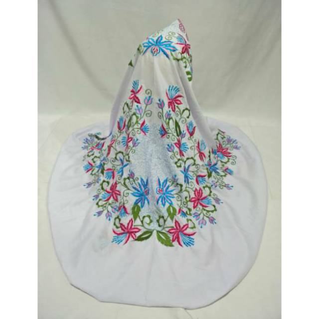 Grosir mukena terusan katun putih polino mukena bordir dewasa murah mukena terbaru 2020