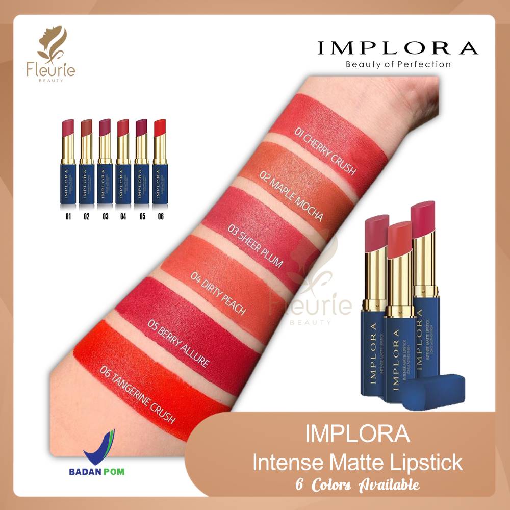 IMPLORA Intense Matte Lipstick Long Lasting Finish Original BPOM