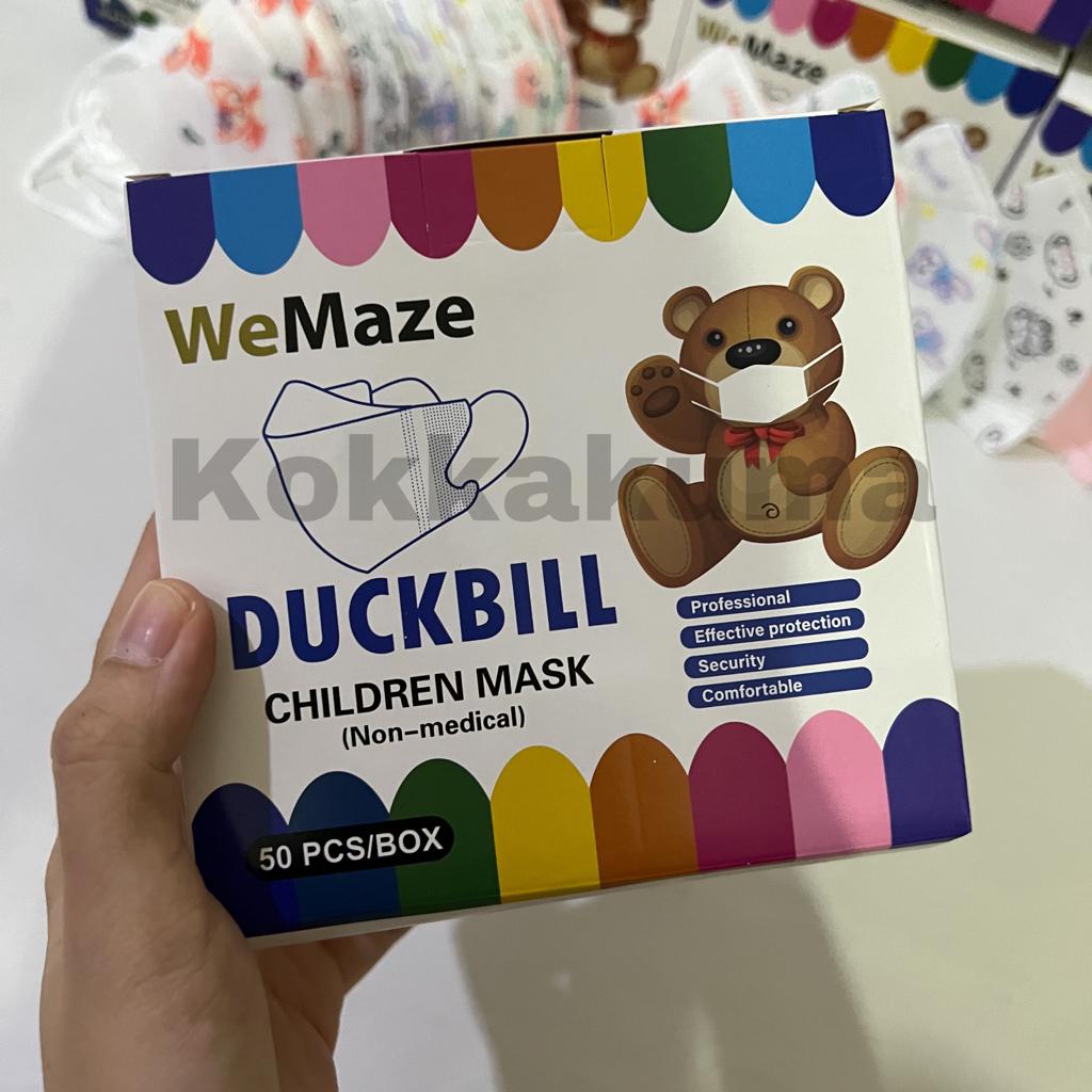 Roselina Delina Wemaze Masker Anak Duckbill Mix 3 Ply Isi 50 Pcs Box Kids Garis Hidung