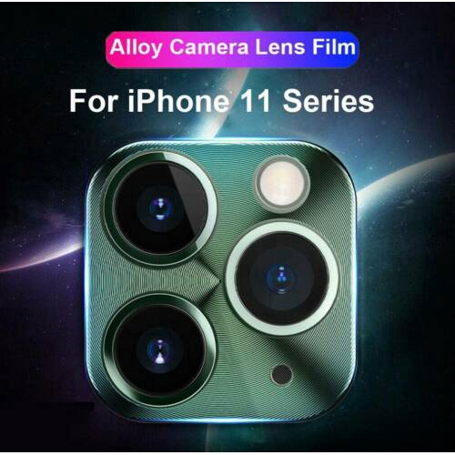 For iPhone 11 Metal Camera Frame Protectors Tempered Glass iPhone11 Pro Max Full Lens Film