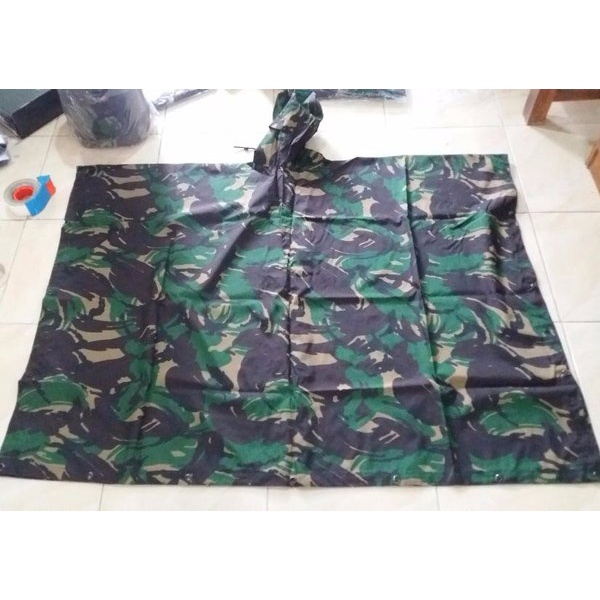 jas hujan ponco loreng army mantel hujan