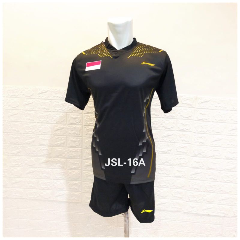 Pakaian Olahraga Pria Wanita Baju Kaos Badminton Lining Bulutangkis Volly Futsal Jersey Printing