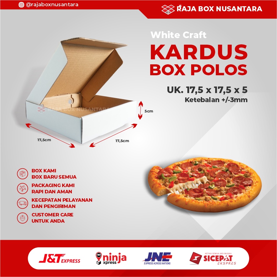 

Box Pizza Putih Polos Uk 17,5 x 17,5 x 5cm