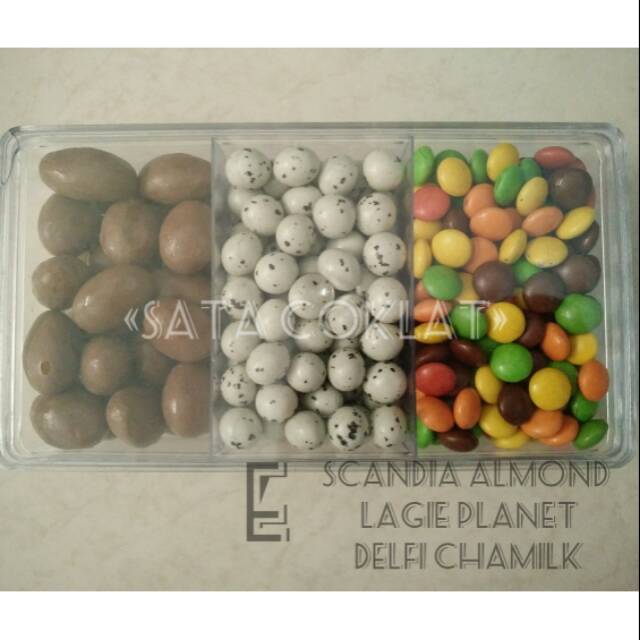 

Parcel coklat toples sekat 3 mix E murah