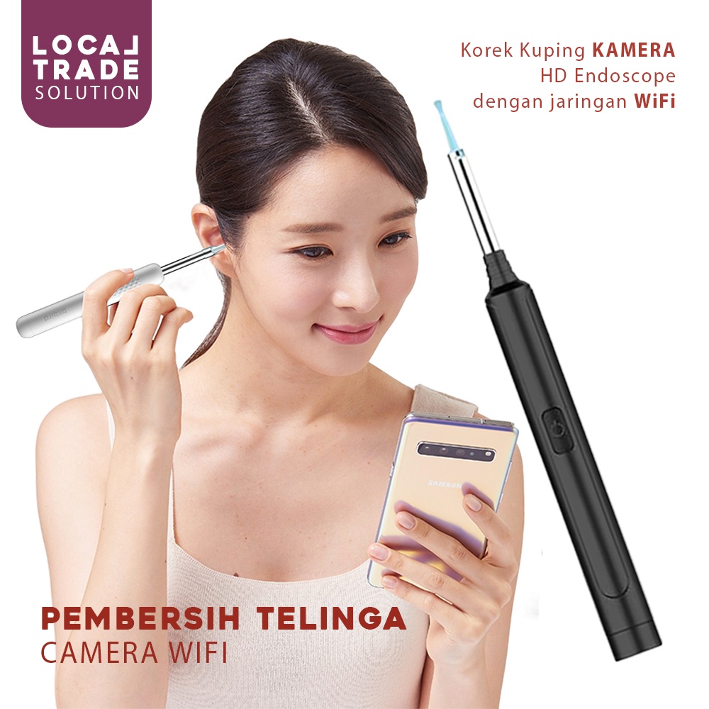 Ear Camera Endoscope For i phone Smart Visual Pembersih Telinga Korek Kuping Dengan Kamera Konek WiFi Lensa 5.5mm