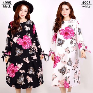 BAJU DRESS MAXI JUMBO BIG SIZE WANITA CEWEK LD 110cm WOLFIS LENGAN PANJANG 4995 TUNIK GAMIS GAUN Wan