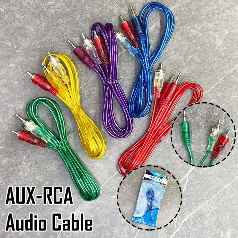 KABEL AUDIO / KABEL AUX TO SPEAKER TERLENGKAP + PACK PLASTIK TERMURAH