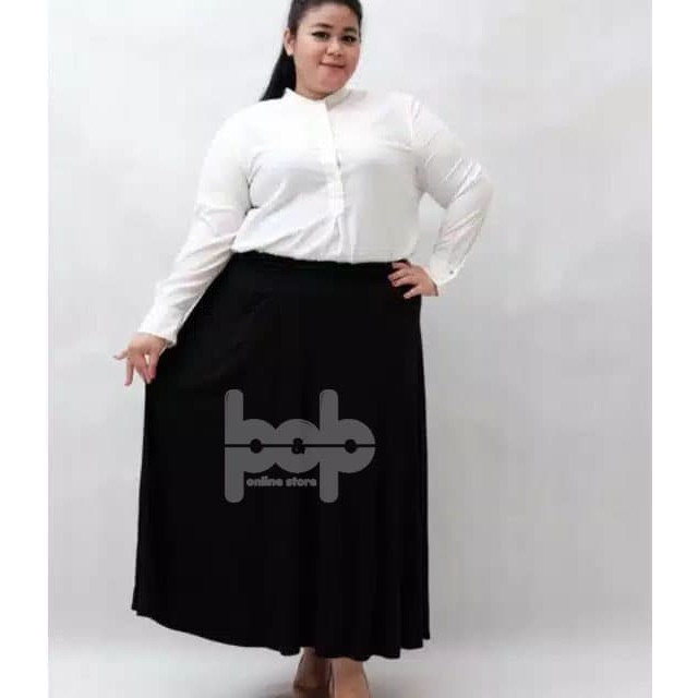 Rok Wanita Payung Umbrella Kaos PLUS SIZE / JUMBO / BIGSIZE - Navy