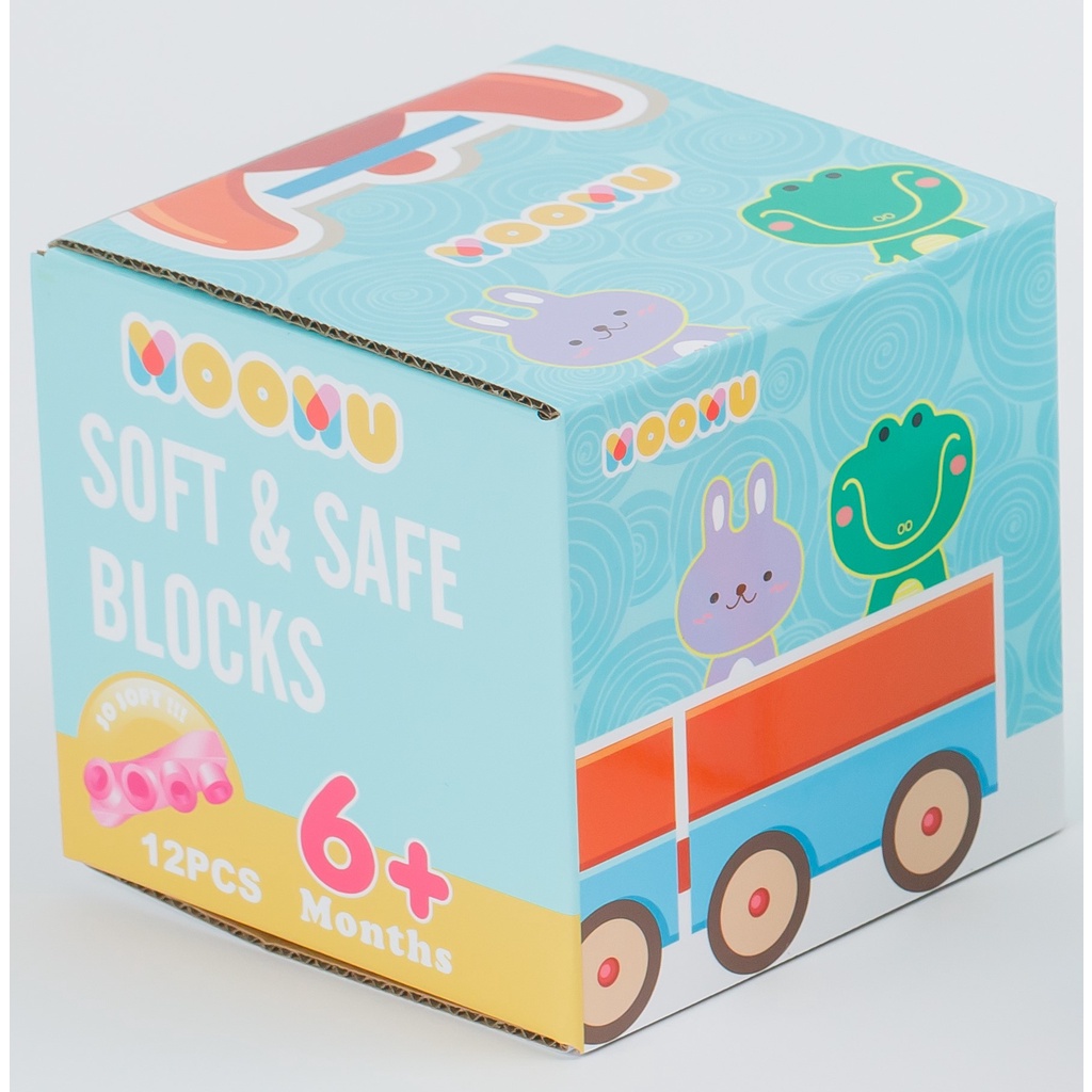 MOOMU Soft Building Block Baby Toys 12 pcs | Mainan Balok Bayi