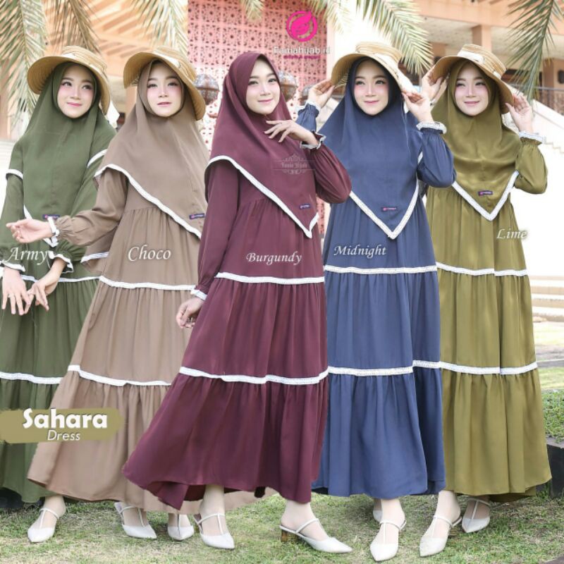 Sahara Dress by Fania Hijab/ Gamis bahan fevilia crep