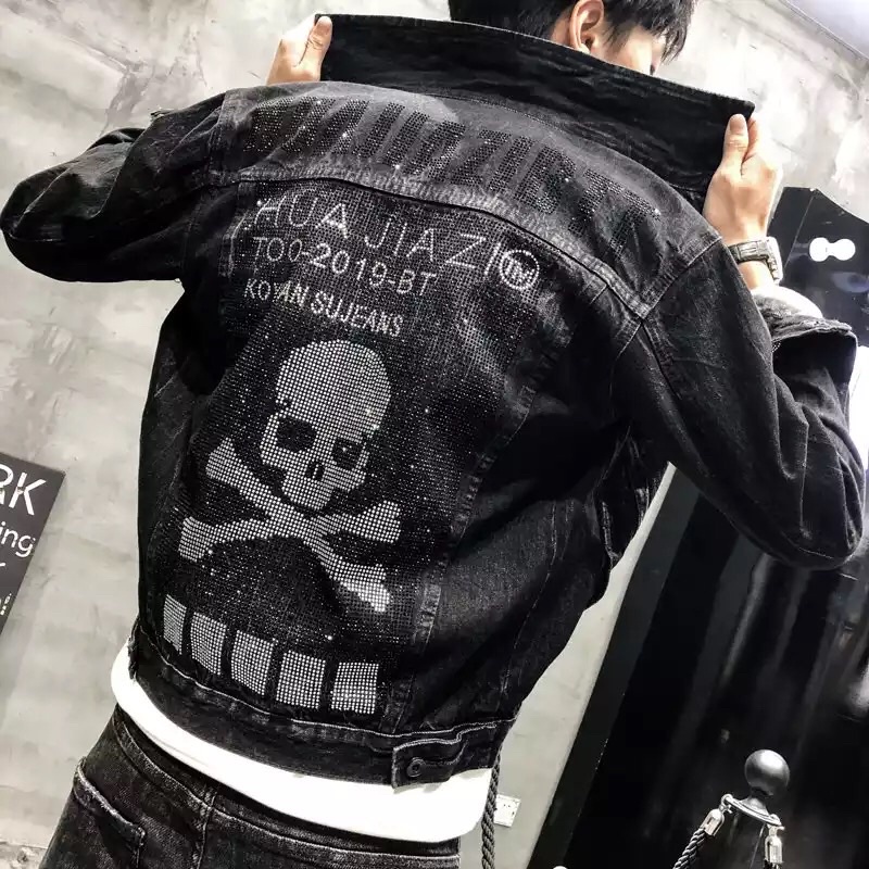 JAKET JEANS LUXURY IMPORT PRIA ASIA EROPA KOREA AMERIKA DARK SKULL