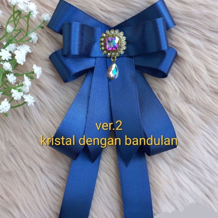 korean ribbon brooch pita satin