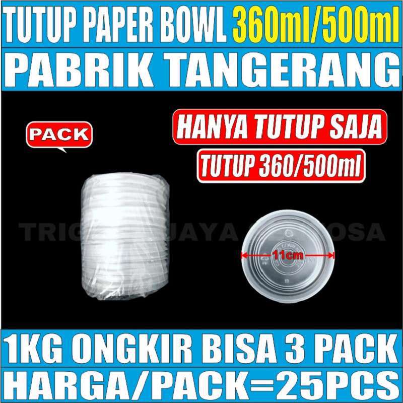 Tutup 360ml n 500ml Paper Bowl Per Pack Hanya Lid Mangkok Kertas