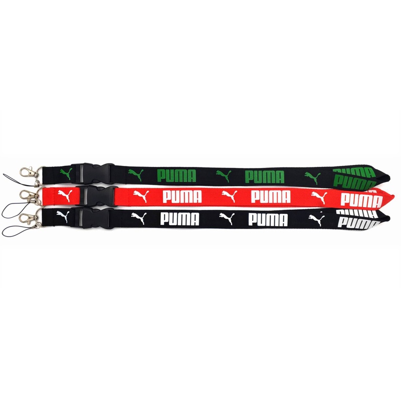 [3 Warna] Merek PU-MA Lanyard Fashion Leher Lanyard Ponsel Sling untuk Gantungan Kunci Tali Kartu ID Mahasiswa Anti-Hilang Aksesoris