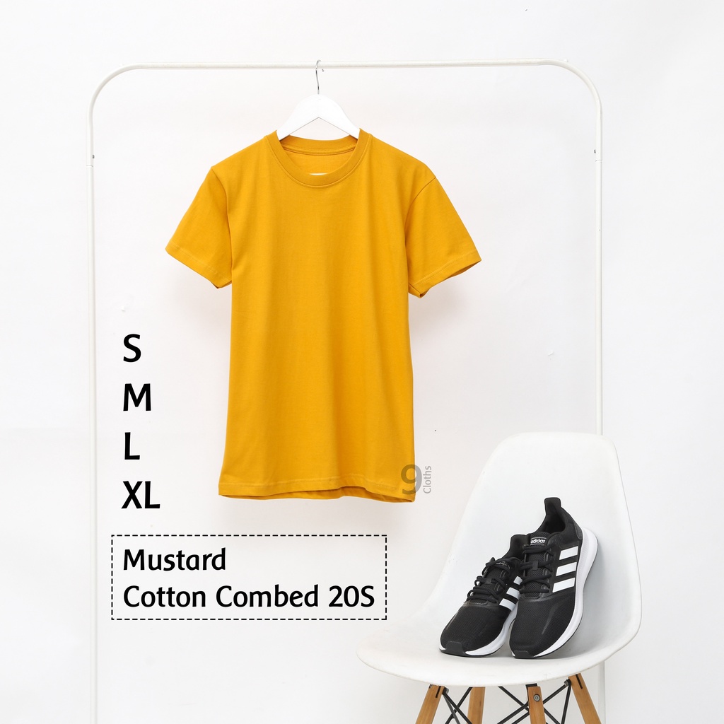 KAOS POLOS LENGAN PENDEK UNISEX COTTON COMBED 20S PREMIUM T-SHIRT-MUSTARD