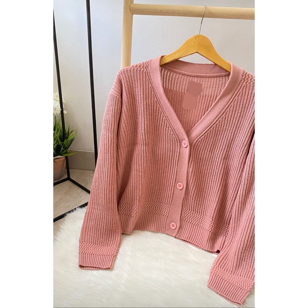 [COD] Cila Cardigan Kardigan Wanita Tebal Semi Croptee Cika Cardigan Sarangheo