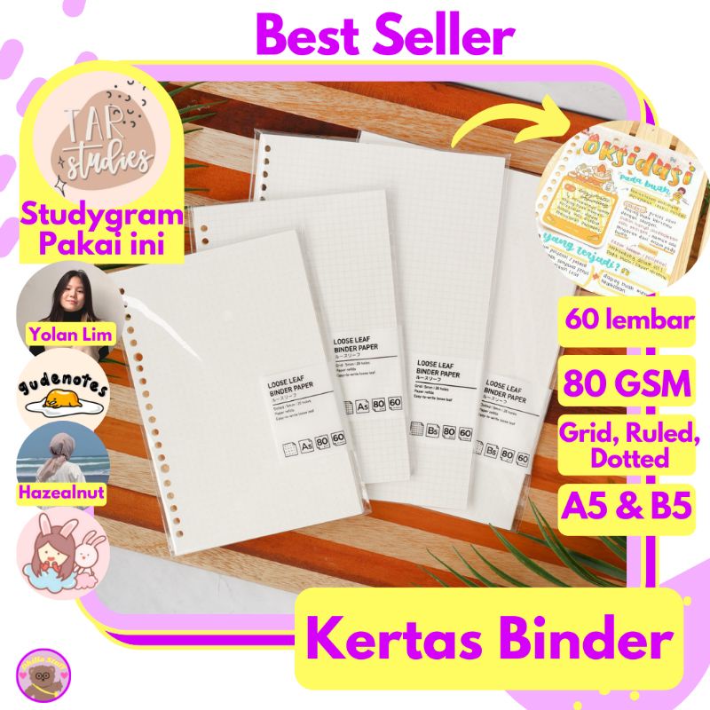 

Dhilla Stuff – Kertas binder | Panmomo Loose Leaf Binder Paper | Loose Leaf | Refill binder