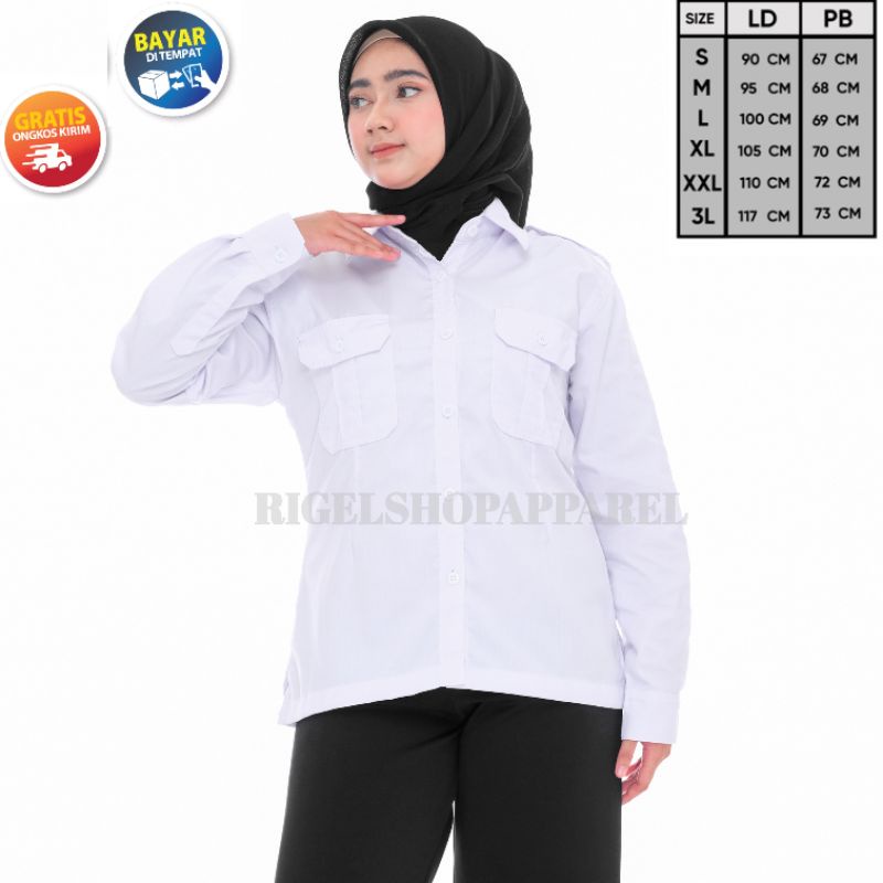 Kemeja putih dinas Wanita Baju Putih Pdh Pns Wanita Kemeja Atasan Putih Kerja Wanita Baju Dinas Putih Pns Pemda Seragam Putih Pdh Kemeja Dinas Baju Profesi