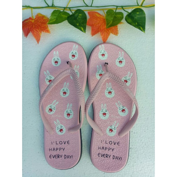 (SIMON) sandal boloni jepit wanita karakter lucu murah viral Sandal Karet-pink