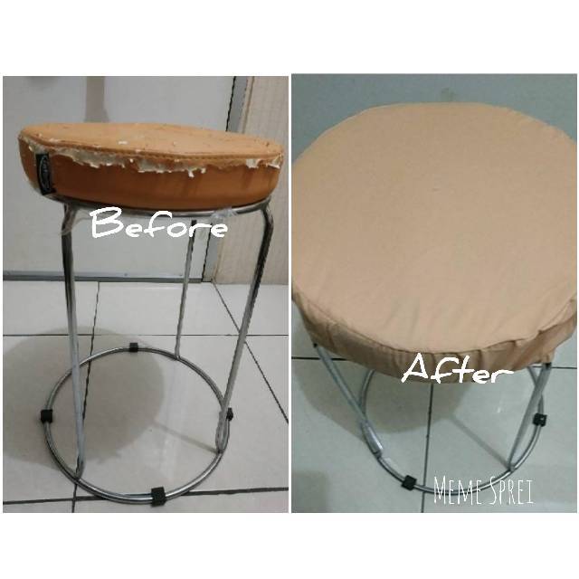 Cover Kursi Salon Bulat | Bar Stool Cover | Sarung Kursi Bulat Bahan Katun