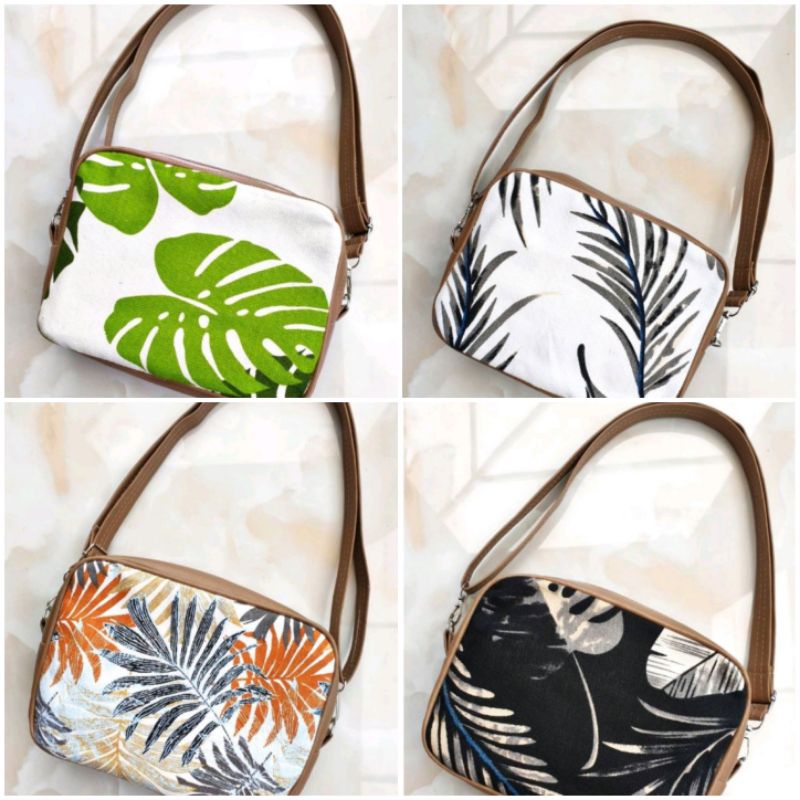 Sling Bag Yumeko/Tas Kanvas Motif/Tas Murah