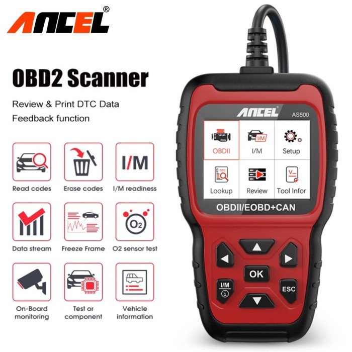 Ancel As Alat Scanner Diagnostik Mesin Obd2 Obd Odb 2 Untuk Mobil