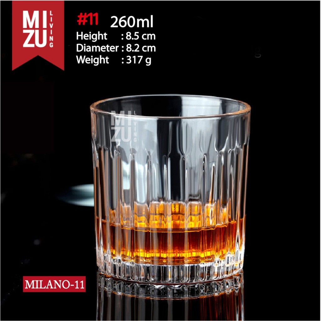 MIZU MILANO Whiskey Glass Gelas Kaca Whisky On The Rocks Gelas Air Minum