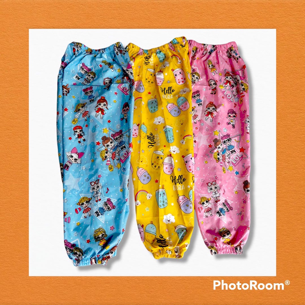 Joger Jogger Anak Karakter Celana Panjang Kerut usia 1,2,3,4,5,6,7,8,9 tahun