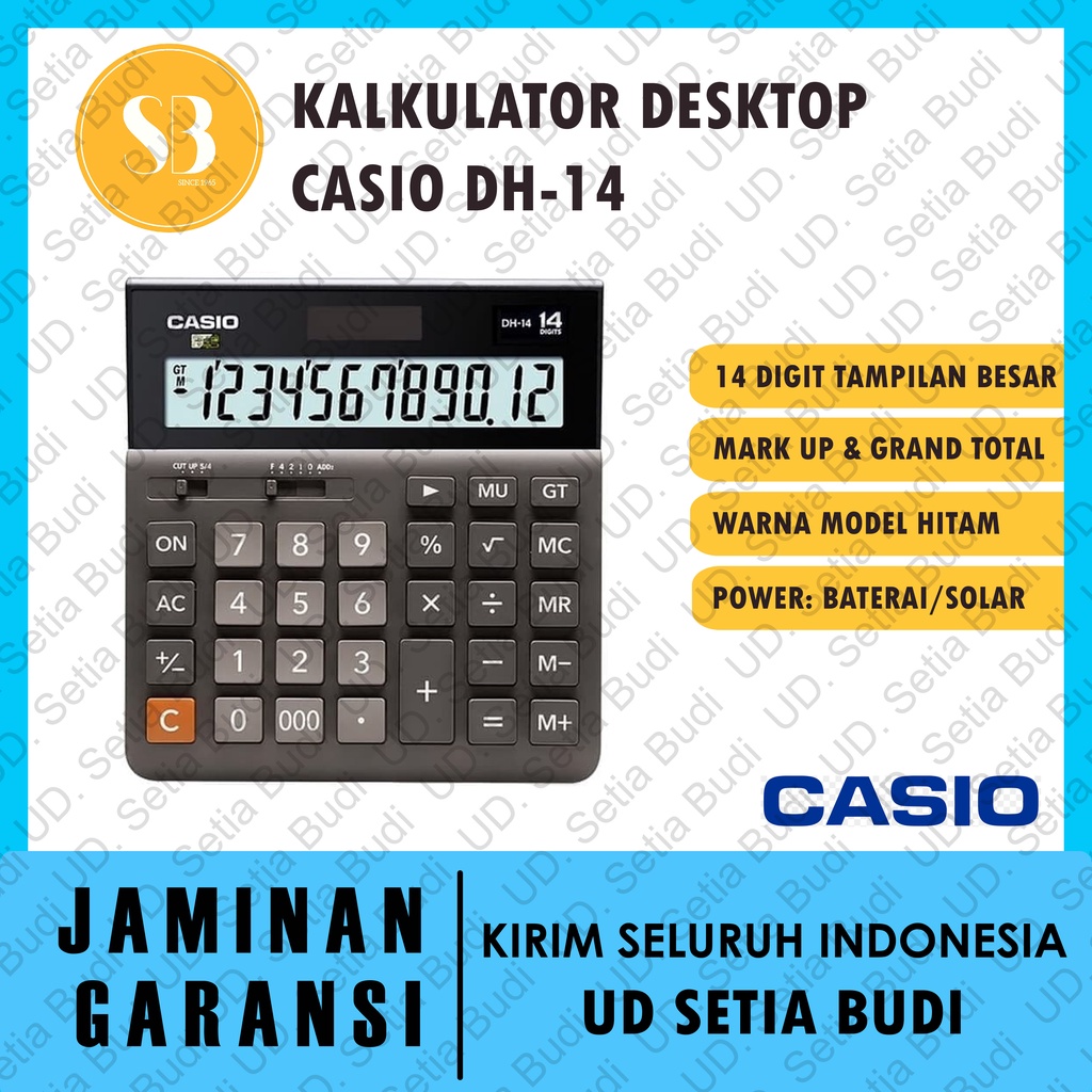 Kalkulator Dekstop Casio DH-14 Asli dan Bergaransi DH14