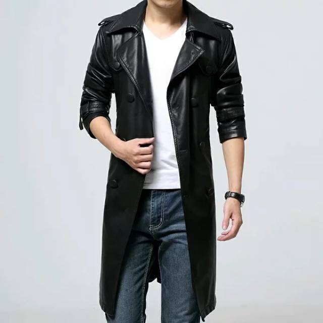 JAKET JUBAH PANJANG SEMI KULIT SINTETIS