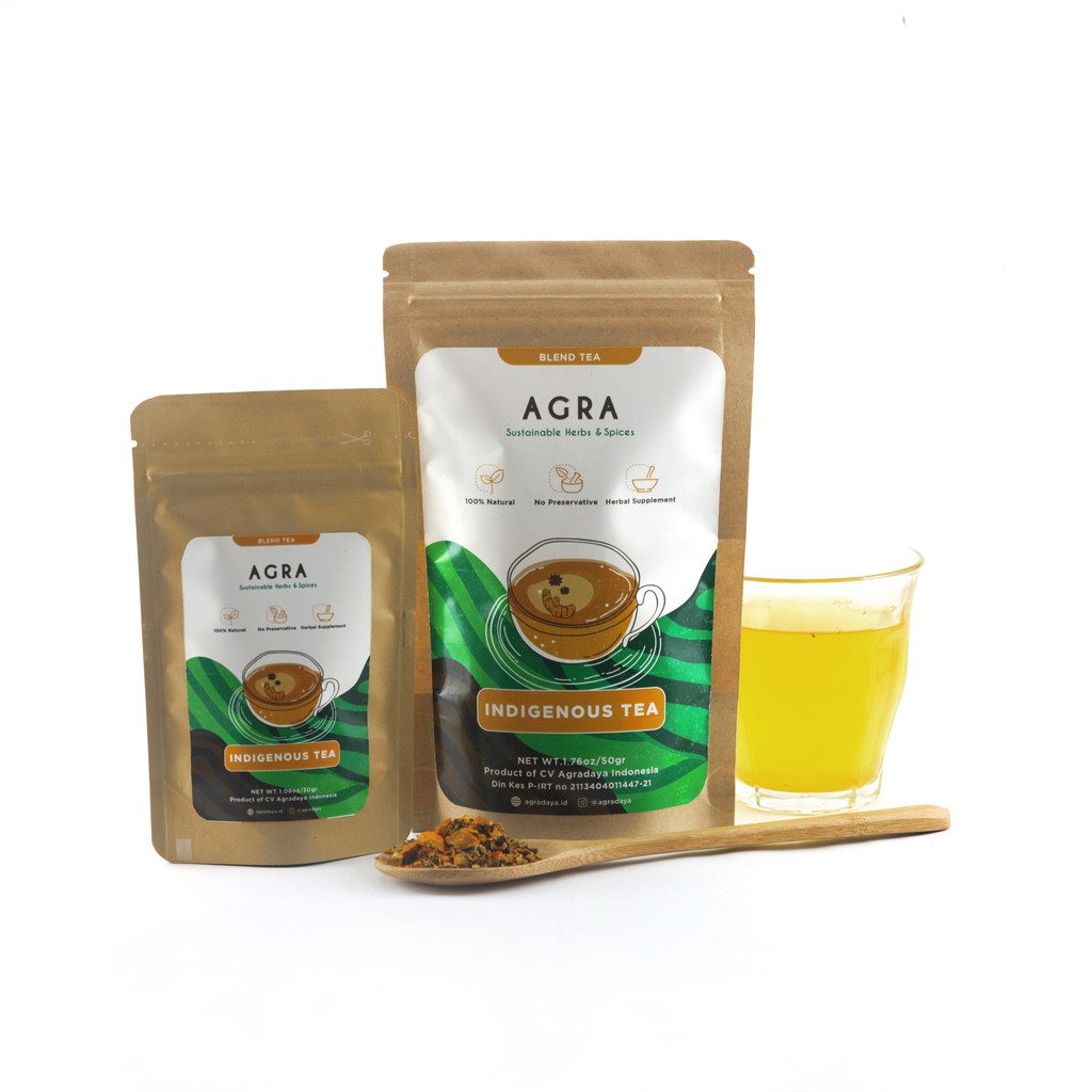

Agradaya (Indigenous Tea) - Jamu Tradisional - Kunyit, Jahe, Kapulaga