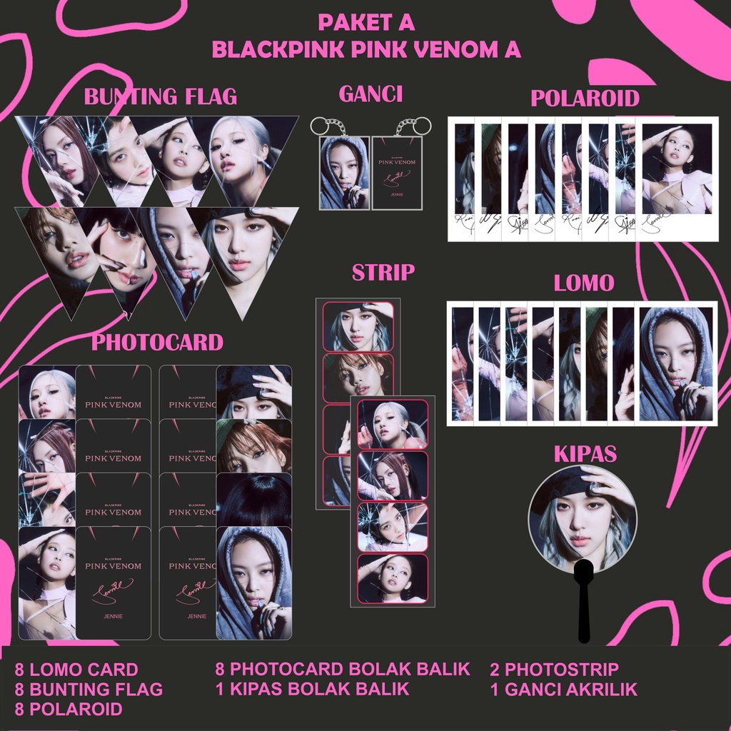 FAN KIT MERCHANDISE BLACKPINK PINK VENOM BORN PINK ALBUM
