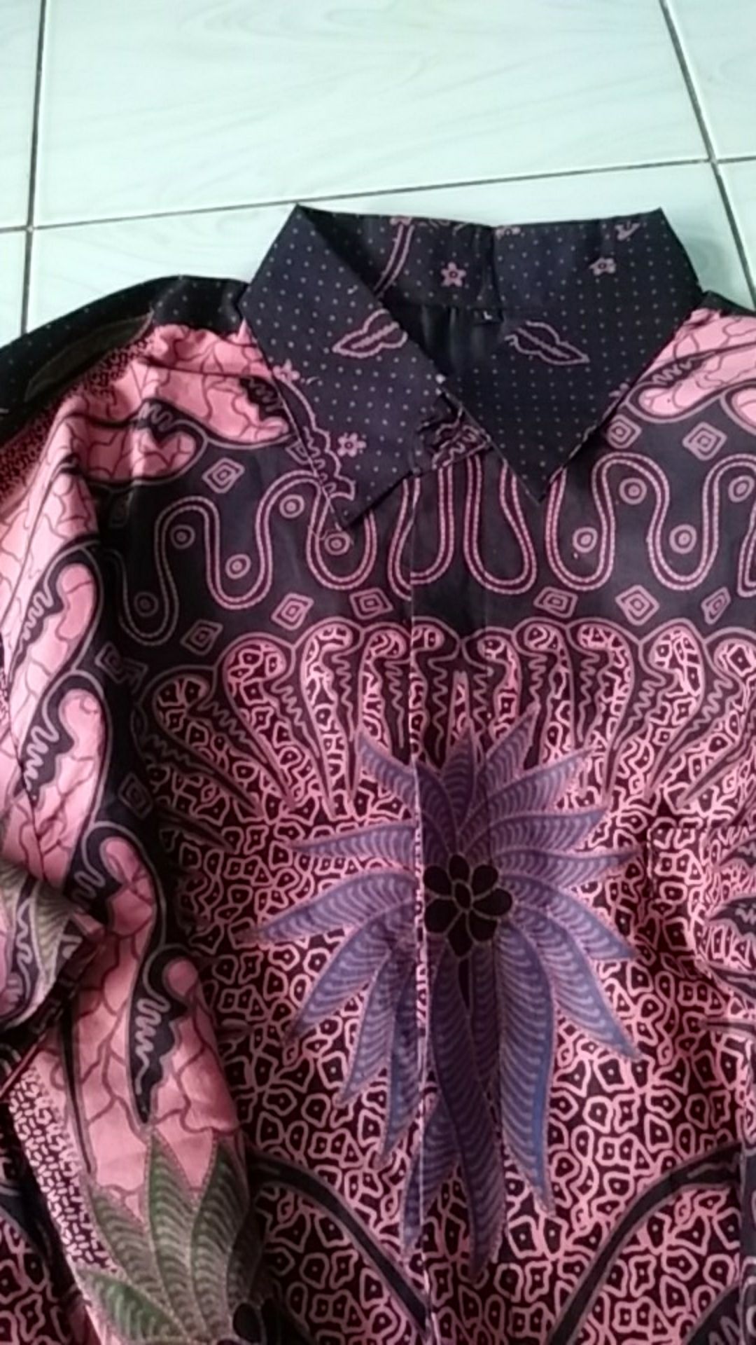 Gitarja Kemeja Batik Pria Warna Ungu Lapis Furing Bahan Katun Primisima