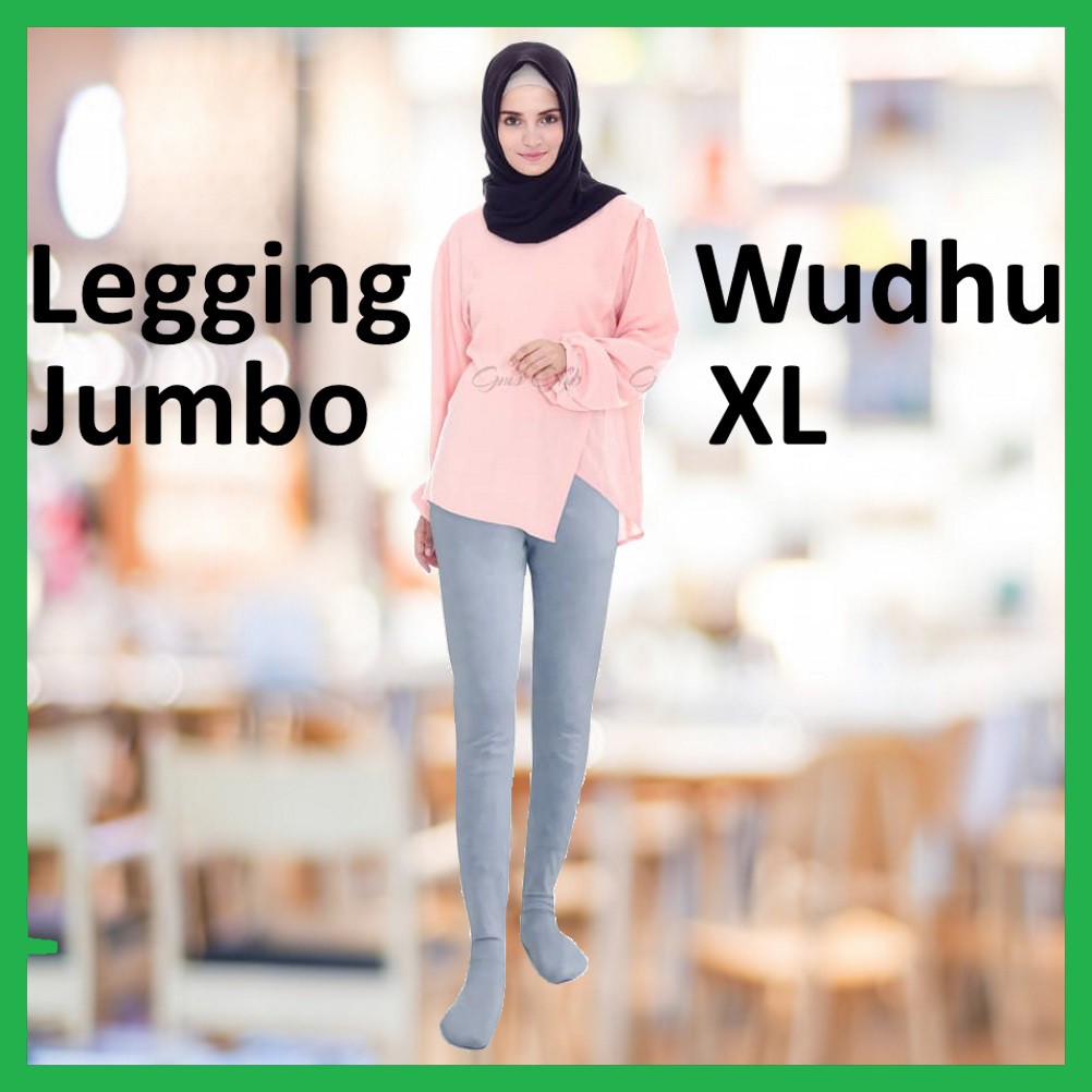 ✅ Legging Wudhu Jumbo Besar Jersey Super Leging Muslimah Ukuran XL Celana Wudu Instan Hitam Coklat