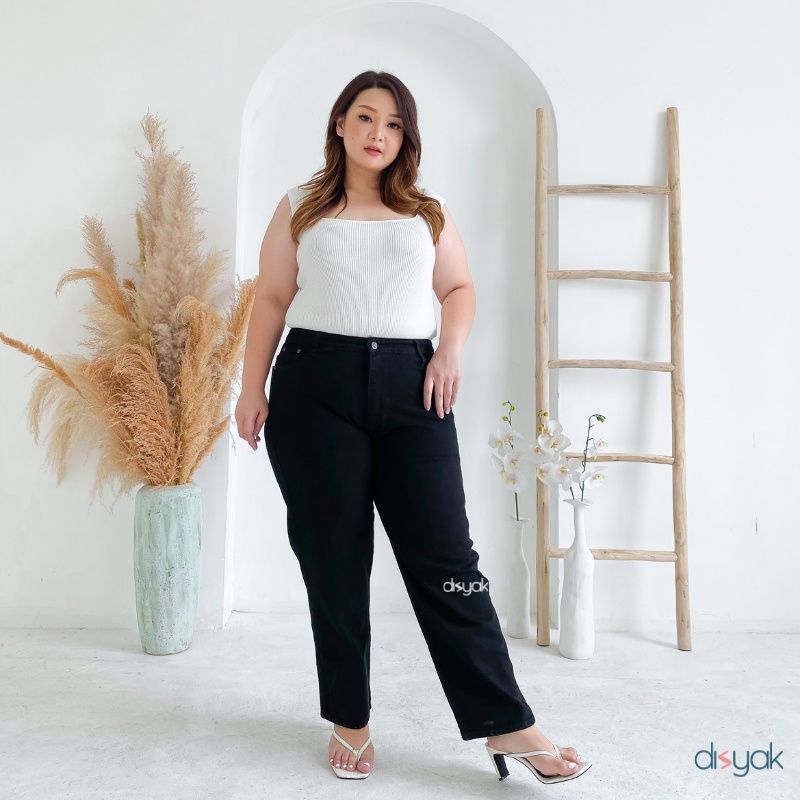 DISYAK - JUMBO  Boyfriend Jeans Non Stretch Black 523