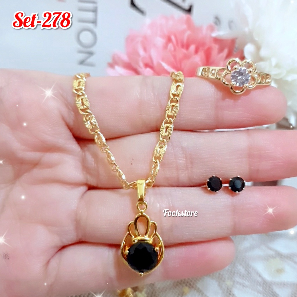 SET PERHIASAN KALUNG DEWASA 3 IN 1 TERBARU/ANTI ALERGI