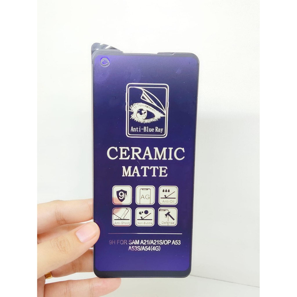 CMAB Ceramic Matte Anti Blue Oppo A53 A54 A33 2020 Reno5 5G Anti Gores Glare Full Layar No Sidik