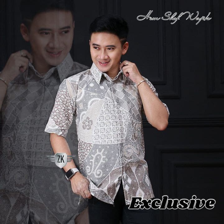 [ BIG SALE 11.11 ] Hem Batik Pria Pendek Lawasan Sogan /Pari Sulur /Parang Black/